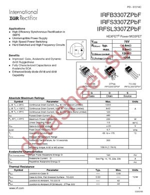 IRFB3307ZPBF datasheet  